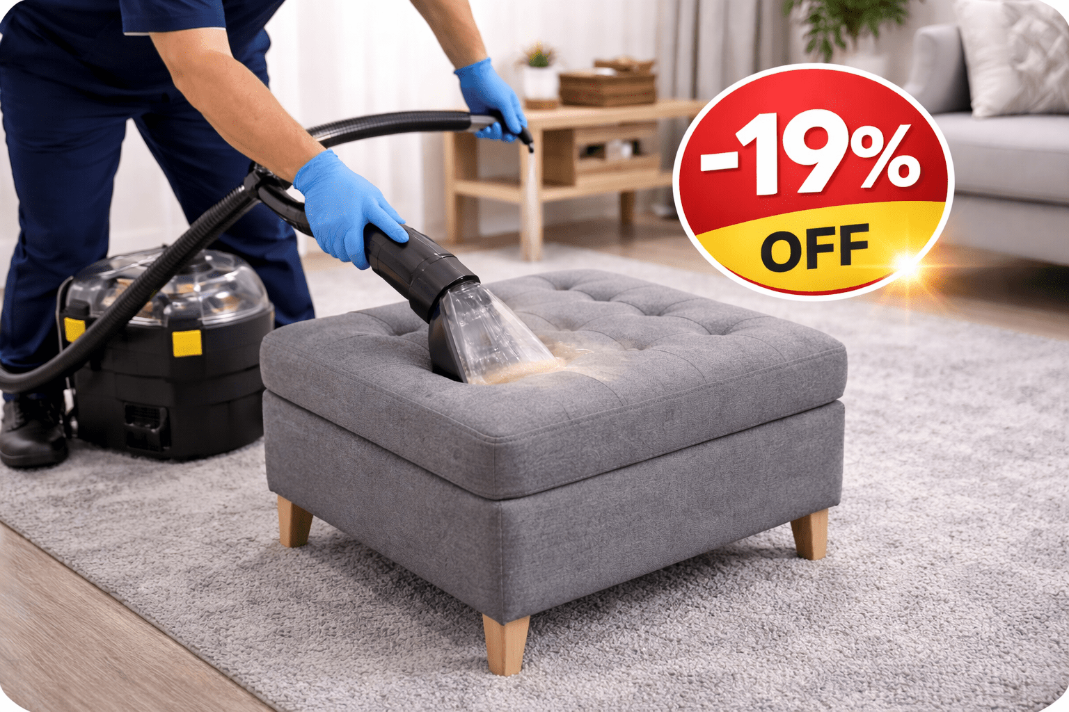 Ottoman Cleaning – Deep Steam Upholstery Care