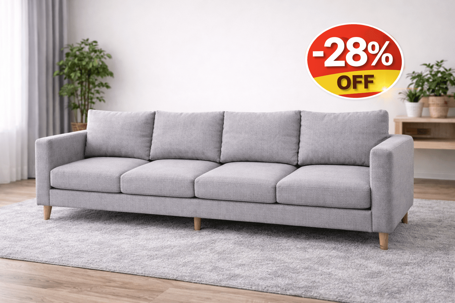 4-Seater Sofa Cleaning – Premium Deep Steam Care