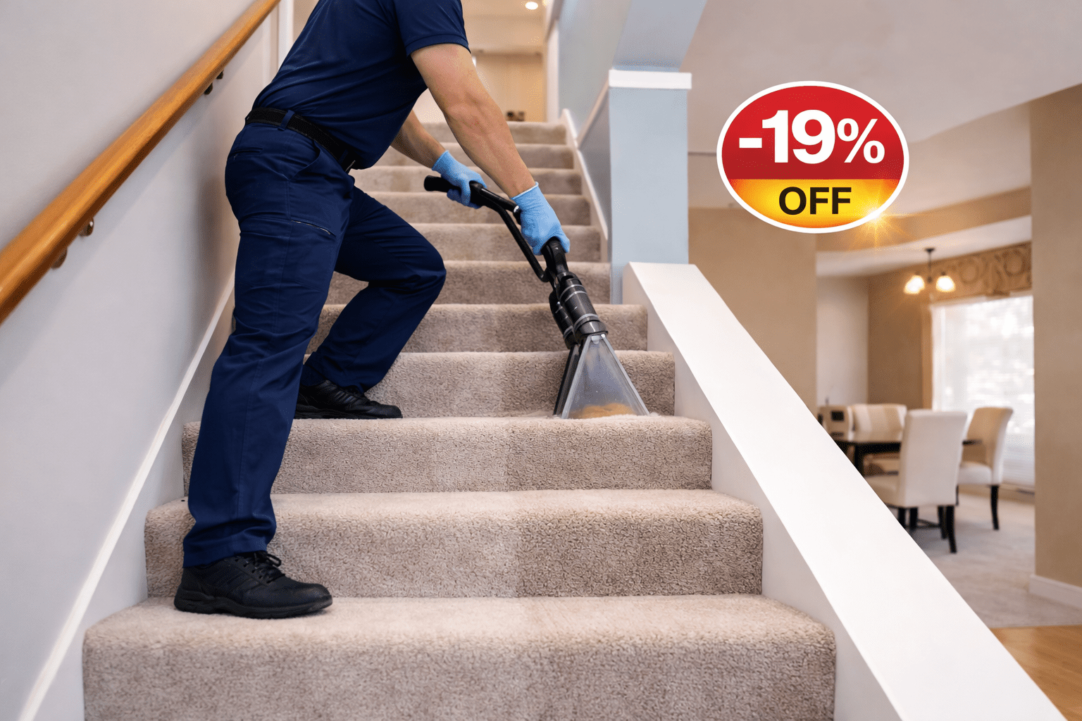 Staircase Carpet Cleaning (Up to 15 Steps) – Deep Steam Service